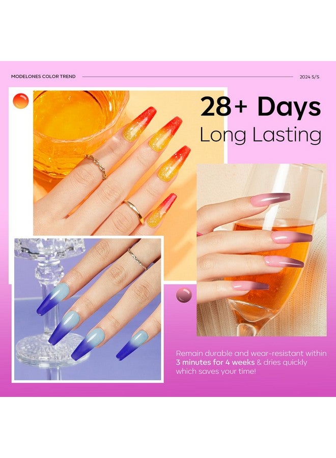 Color Changing Gel Nail Polish 6 Colors Summer Pink Blue Purple Orange Neon Mood Temperature Change Gel Polish Set Soak Off Diy Home Nail Art Gift