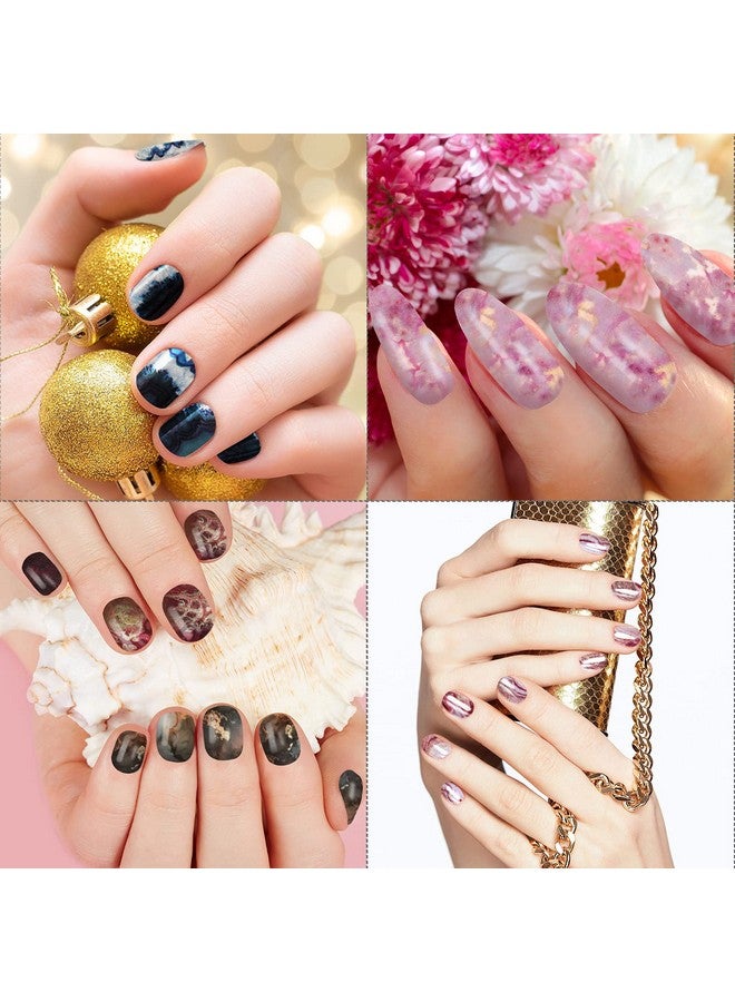 336 Pieces 24 Sheets Full Wrap Nail Polish Stickers Nail Strips Selfadhesive Gel Nail Strips Art Decals With Nail File For Home Women Girls Diy Nail Decorations (Cool Style)