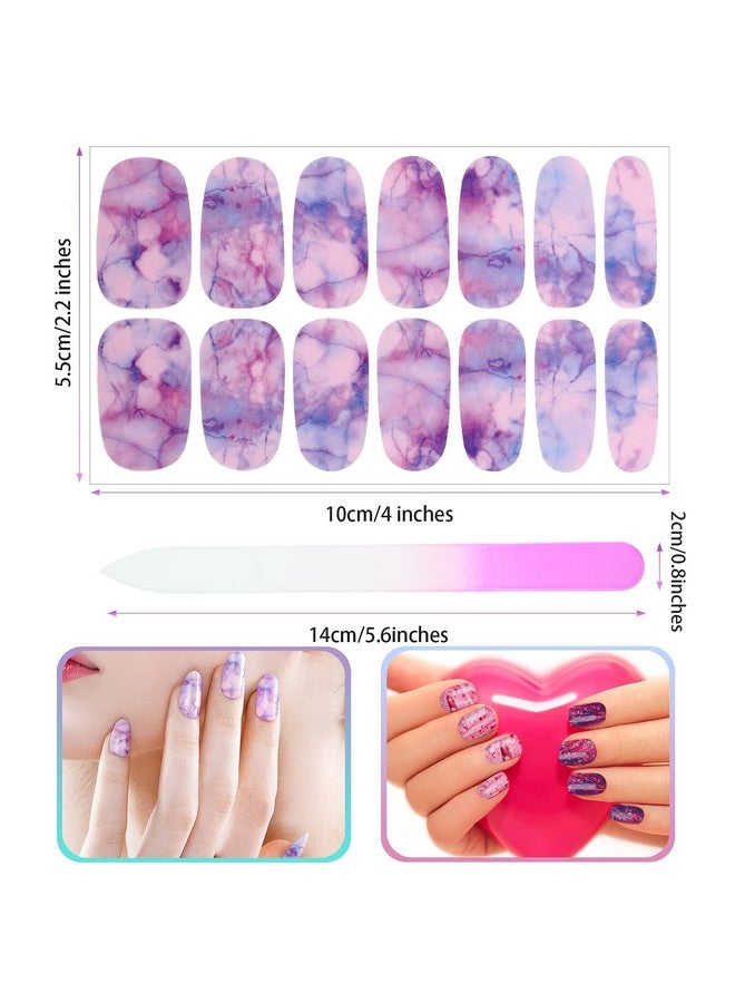 336 Pieces 24 Sheets Full Wrap Nail Polish Stickers Nail Strips Selfadhesive Gel Nail Strips Art Decals With Nail File For Home Women Girls Diy Nail Decorations (Cool Style)