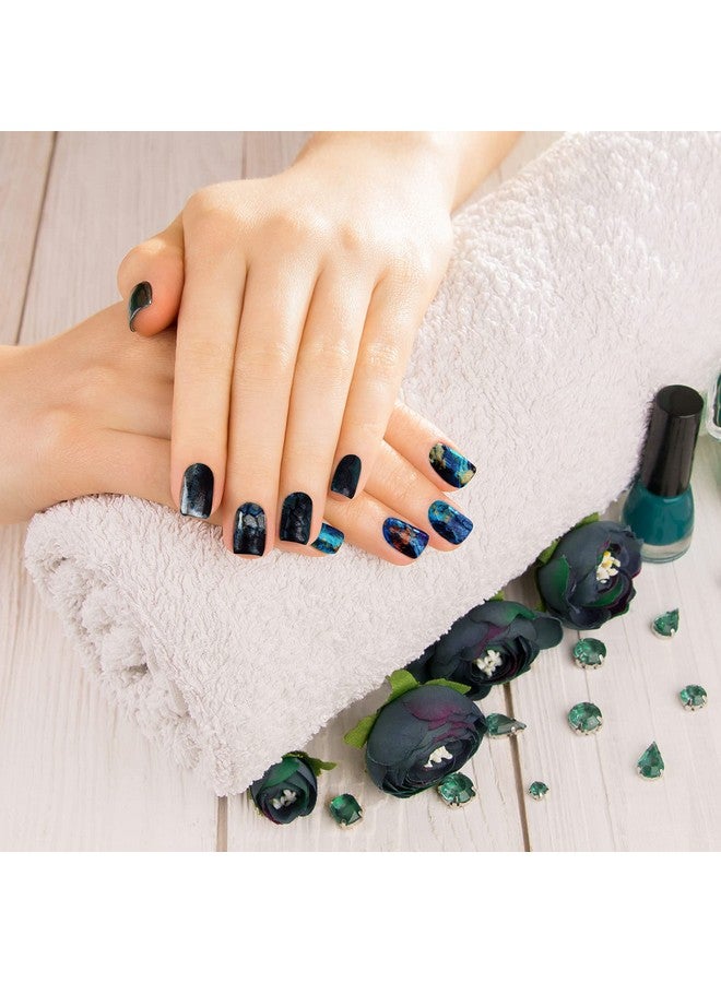 336 Pieces 24 Sheets Full Wrap Nail Polish Stickers Nail Strips Selfadhesive Gel Nail Strips Art Decals With Nail File For Home Women Girls Diy Nail Decorations (Cool Style)