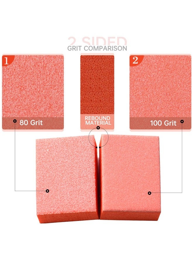 Mini Nail Buffer Blocks 80/100 Grit Professional Salon Orange Buffers Buff Nails Prior To Application Of Gel Polish, Acrylic, 50 Count