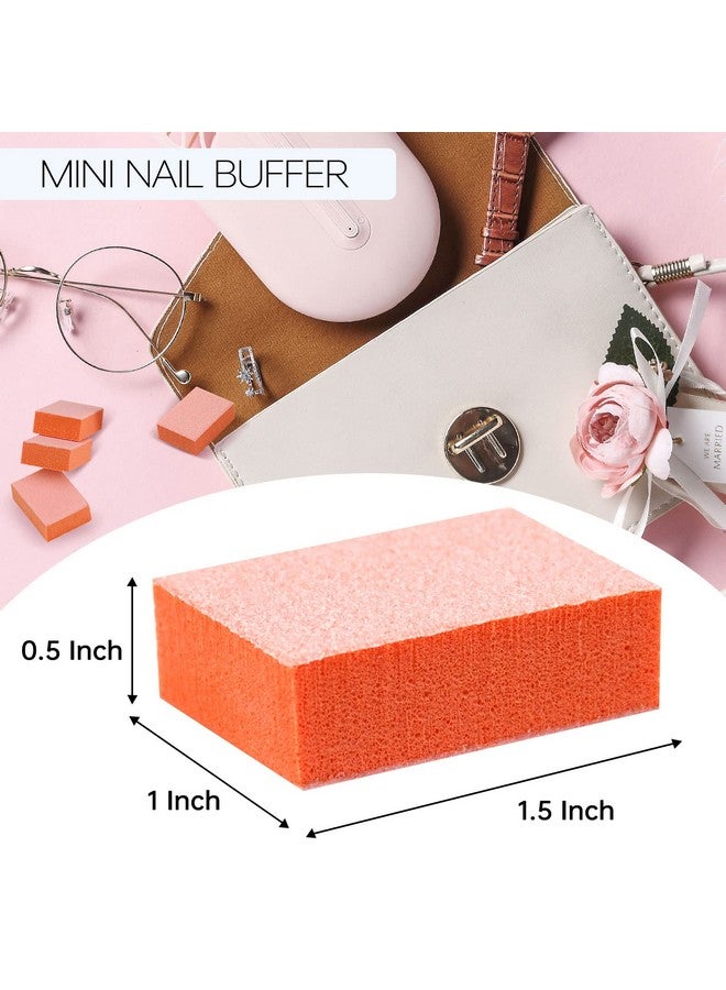 Mini Nail Buffer Blocks 80/100 Grit Professional Salon Orange Buffers Buff Nails Prior To Application Of Gel Polish, Acrylic, 50 Count