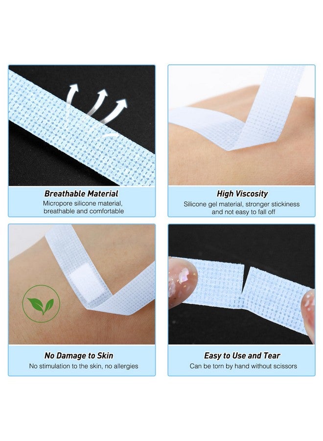 4 Rolls Lash Extension Tape For Lash Extensions Eyelash Tape Micropore Tape Silicone Lash Tape Lash Tape Sensitive Tape Breathable Waterproof Gel Tape Blue Pink