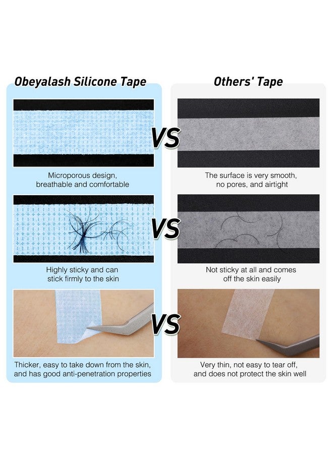 4 Rolls Lash Extension Tape For Lash Extensions Eyelash Tape Micropore Tape Silicone Lash Tape Lash Tape Sensitive Tape Breathable Waterproof Gel Tape Blue Pink