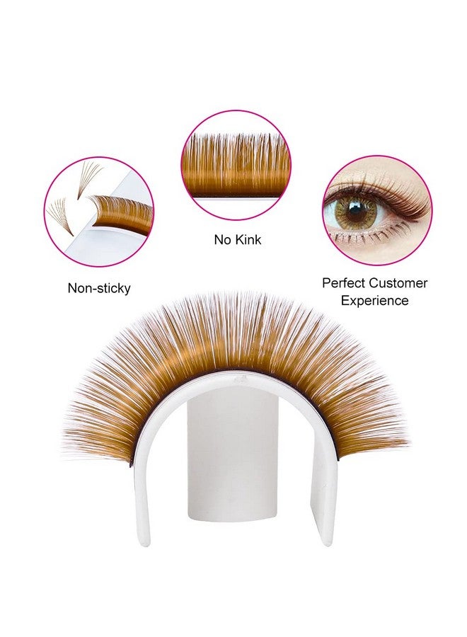 Eyelash Extension D Curl Easy Fan Volume Lashes Brown Color Easy Fan Lash Extensions Colorful Self Fanning Eyelash Extensions (Blond 0.07D 15Mm)