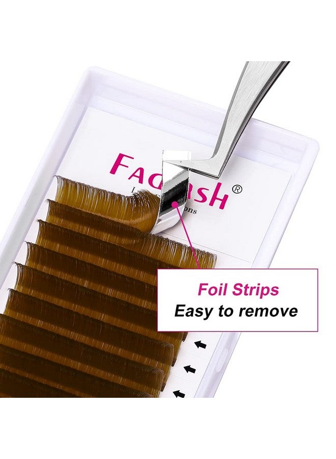 Eyelash Extension D Curl Easy Fan Volume Lashes Brown Color Easy Fan Lash Extensions Colorful Self Fanning Eyelash Extensions (Blond 0.07D 15Mm)