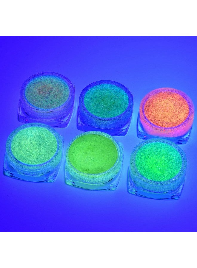 Glow In The Dark Body Face Glitter Gel 6 Colors Chunky Holographic Body Glitter Makeup For Body Face Hair Eyeshadow Glitter For Halloween Resin Tumblers Craft Cosmetic & Nail Art