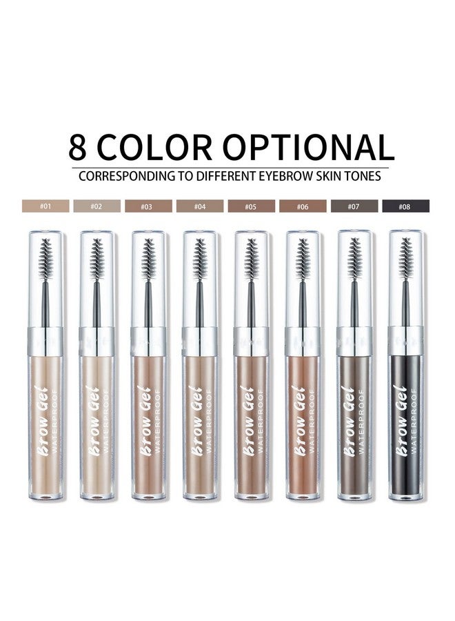 Waterproof Eyebrow Gel 8 Colors Fullpigmented Long Lasting Liquid Brow Gel For Fuller & Defined Looking (02 Cool Blonde)
