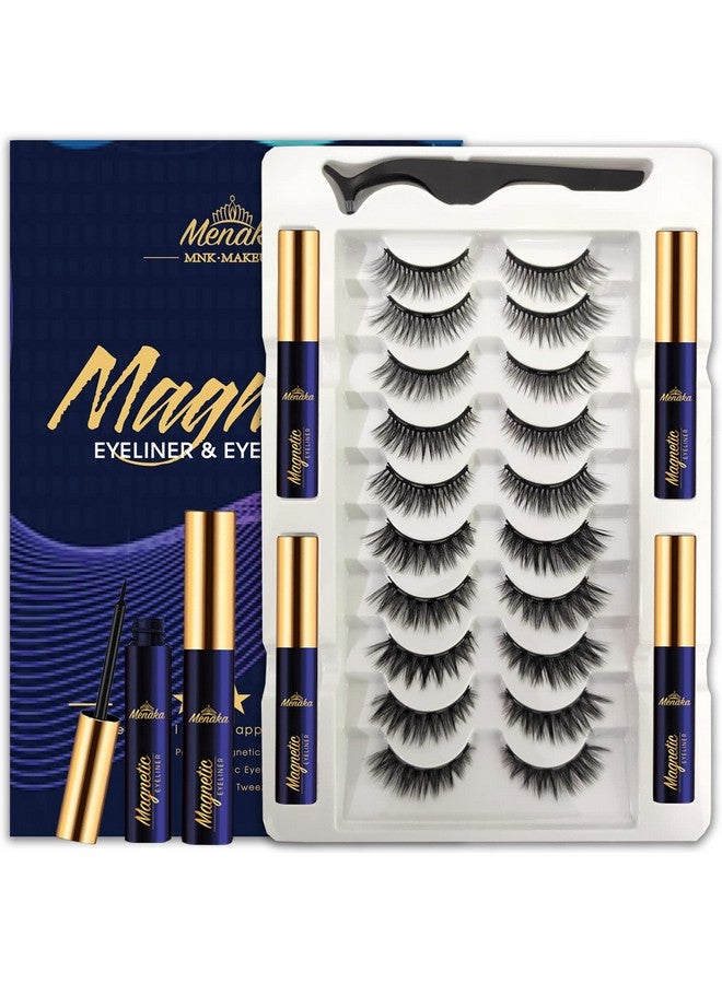 Magnetic Eyelashes Magnetic Lashes With Eyelinermagnetic Lashes Natural Looking10 Pairs Reusable Magnetic Eyelashes Kitfalse Eyelashescrueltyfree(4 Tube Of Liner)