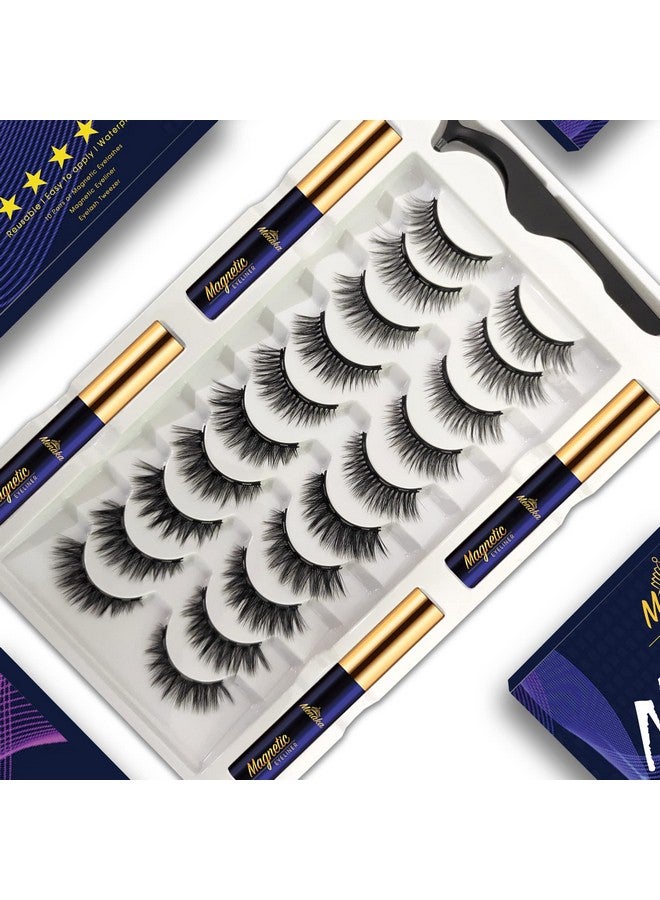 Magnetic Eyelashes Magnetic Lashes With Eyelinermagnetic Lashes Natural Looking10 Pairs Reusable Magnetic Eyelashes Kitfalse Eyelashescrueltyfree(4 Tube Of Liner)