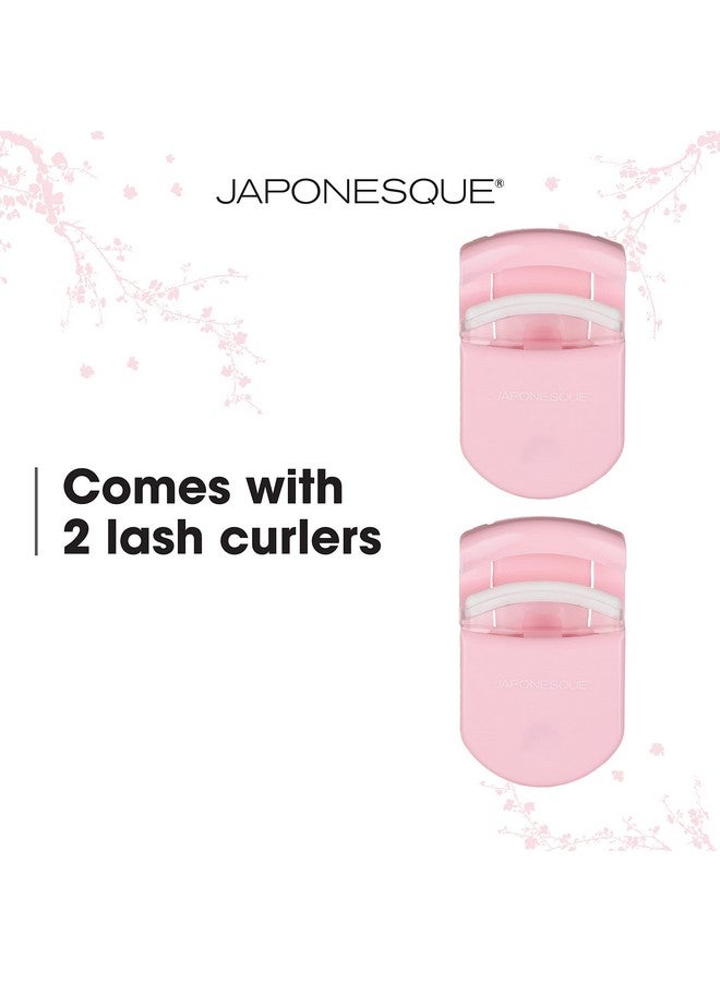 Travel Eyelash Curler Pink Pack Of 2 Plastic Eyelash Curlers For Travel Makeup Comes With Bonus Replacement Lash Pad 2 Pack