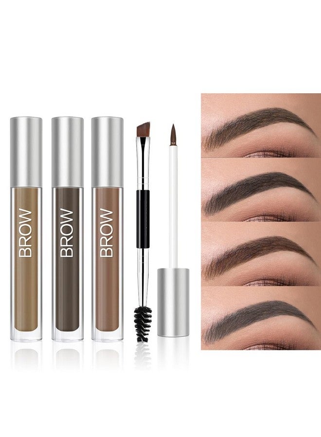 Waterproof Eyebrow Gel For Long Lasting Highly Tinted Liquid Eye Brow Makeup Sweatproof Natural (Black Brown)