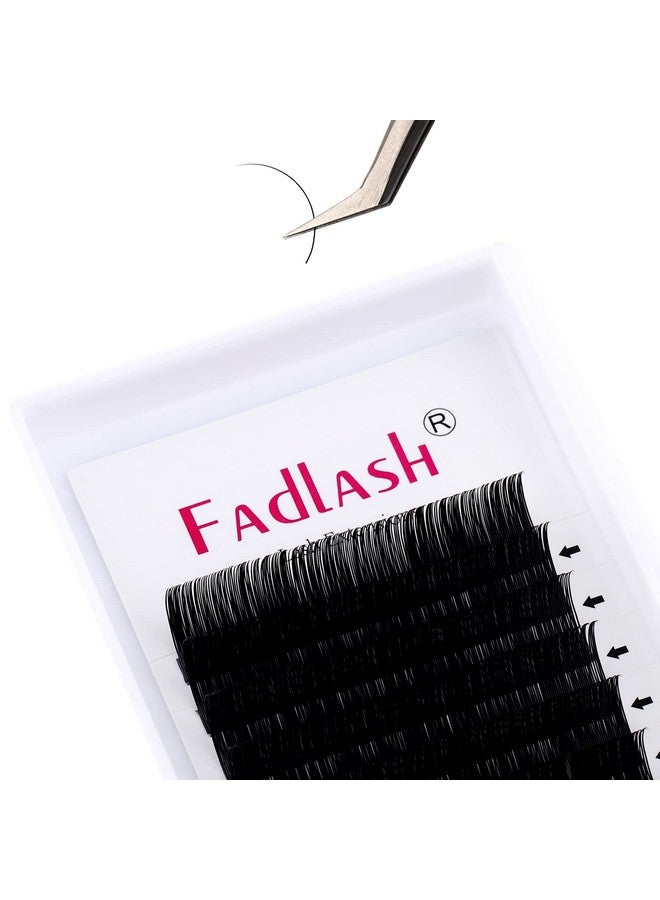 Lash Extensions D Curl Fadlash Eyelash Extensions 0.20 Premium Black Matte Classic Silk Eyelash Extensions (0.20D 12Mm)