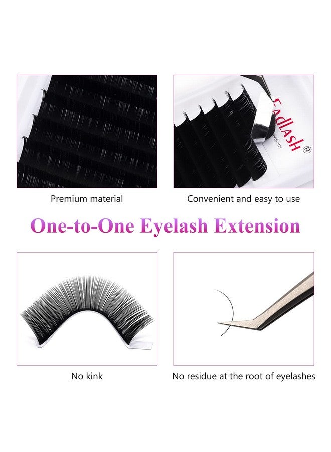 Lash Extensions D Curl Fadlash Eyelash Extensions 0.20 Premium Black Matte Classic Silk Eyelash Extensions (0.20D 12Mm)