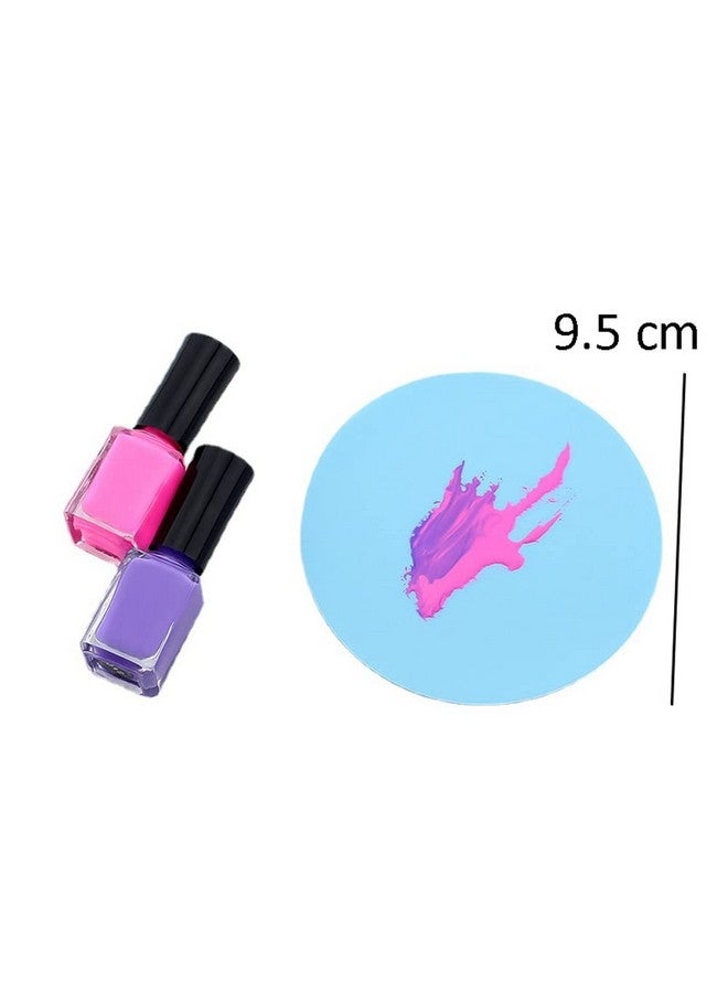 8 Sheets Silicone Round Shape Nail Art Painting Gel Palette Nail Polish Mixing Plate Foundation Lipstick Palette Cosmetic Palette Paint Drawing Color Dish Manicure Nail Diy Tool