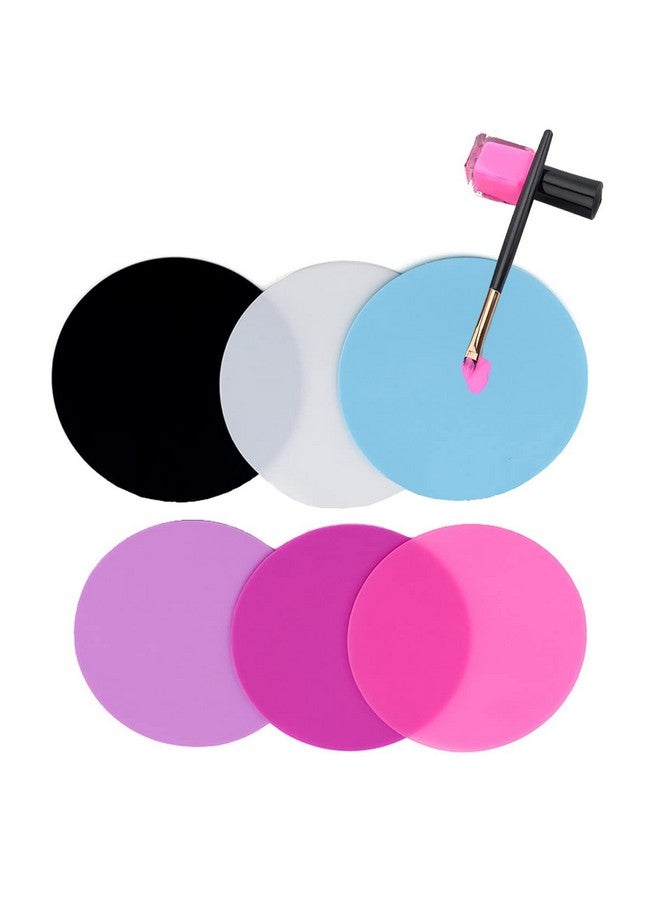 8 Sheets Silicone Round Shape Nail Art Painting Gel Palette Nail Polish Mixing Plate Foundation Lipstick Palette Cosmetic Palette Paint Drawing Color Dish Manicure Nail Diy Tool