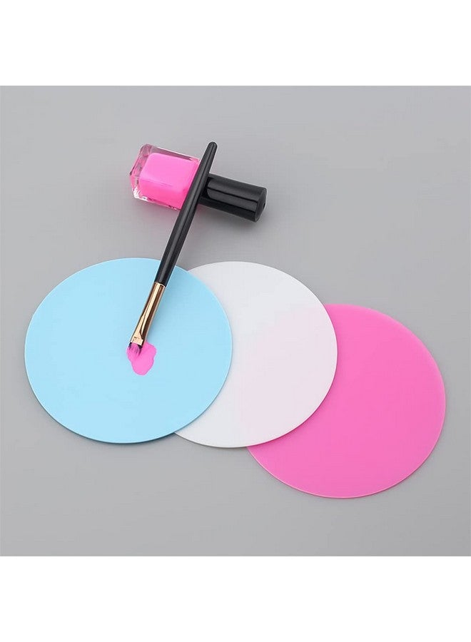 8 Sheets Silicone Round Shape Nail Art Painting Gel Palette Nail Polish Mixing Plate Foundation Lipstick Palette Cosmetic Palette Paint Drawing Color Dish Manicure Nail Diy Tool