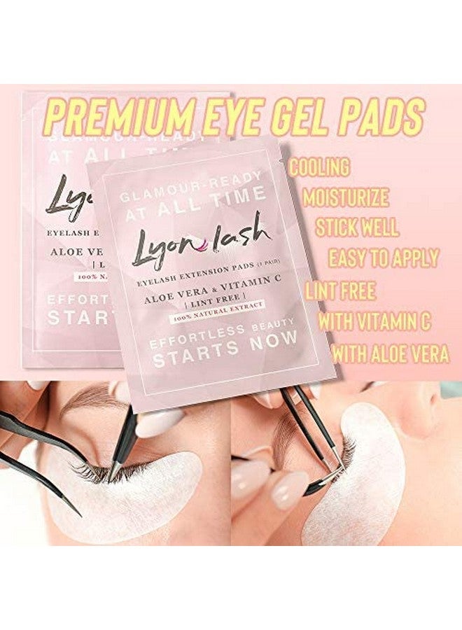 100 Pairs Eyelash Extension Under Eye Gel Pads By Lyon Lash Lint Free With Aloe Vera Hydrogel Eye Patches Premium Eyelash Extension Supplies & Beauty Tools Fit Most Eye Shape Stick Well