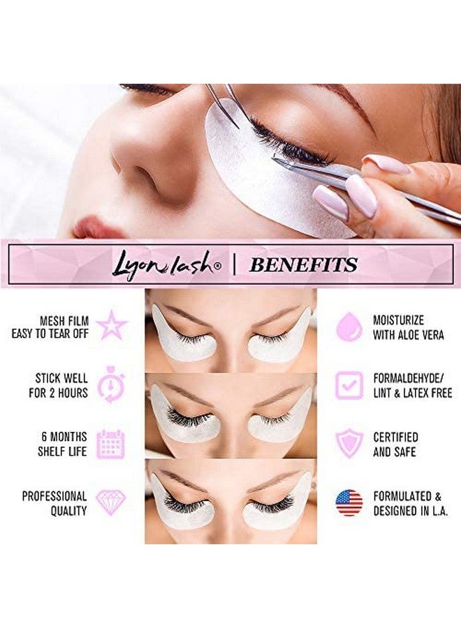 100 Pairs Eyelash Extension Under Eye Gel Pads By Lyon Lash Lint Free With Aloe Vera Hydrogel Eye Patches Premium Eyelash Extension Supplies & Beauty Tools Fit Most Eye Shape Stick Well