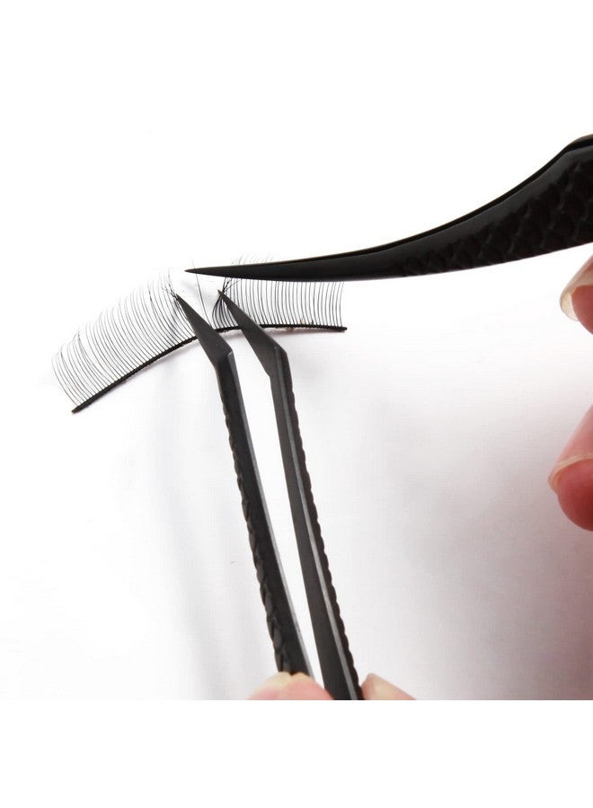 Diamond Grip Eyelash Extensions Tweezer Lash Precision Tweezers Japanese Steel Dolphinshaped Tip False Lashes Application Tools Black 1Pc