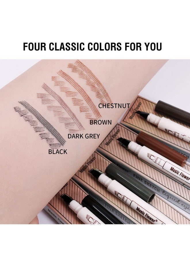 Eyebrow Pencil Liquid Eyebrow Pen Waterproof Brow Pen With Microfork Tip Smudgeproof Long Lasting Fine Sketch Microblading Pen Chestnut
