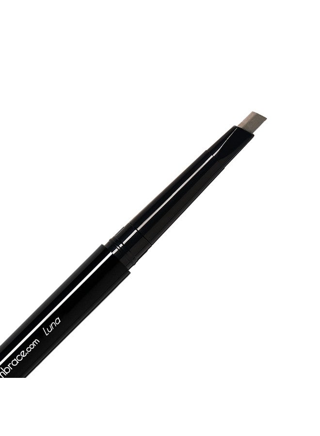 Luna: Light Browngray Eyebrow Pencil Waterproof Doubleended Automatic Angled Tip & Spoolie Brush Crueltyfree