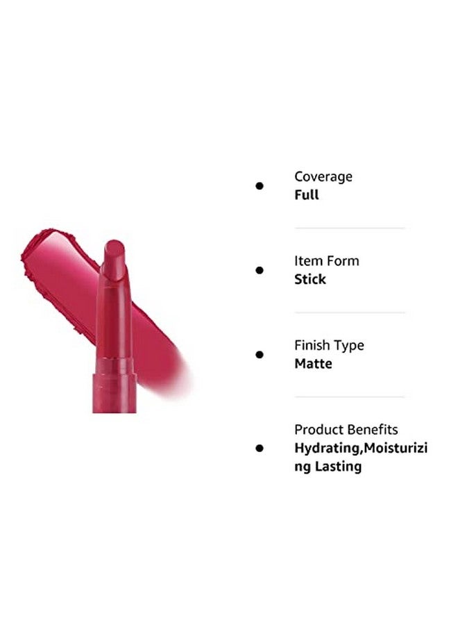 Runaway Lippie Stix Matte Lipstick Full Size Superpigmented Moisturizing Lasting Longwear Hydrating (Warm Dark Fuchsia)