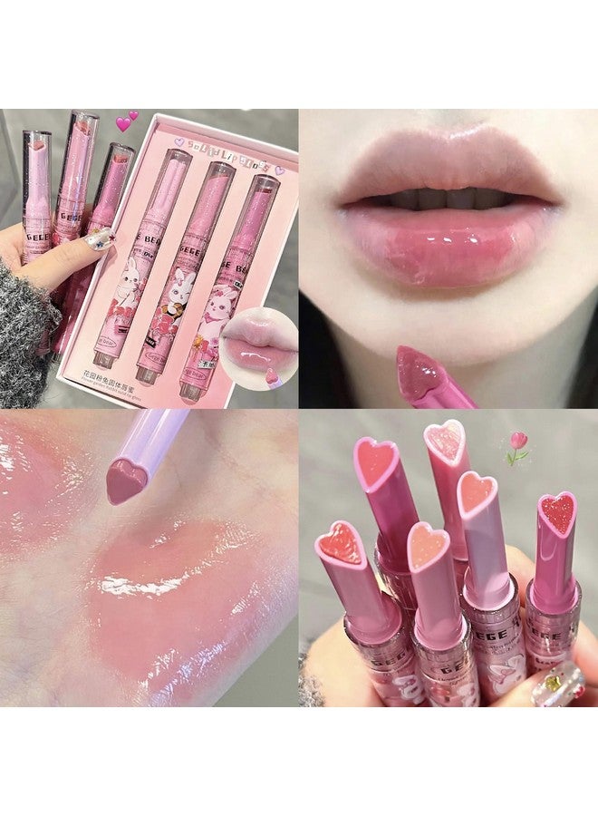 6 Colors Cute Jelly Lipstick Set Shine Hydrating Lip Gloss Moisturizing Tinted Lip Balm Smooth Nourishing Lip Care Lip Tint With Gift Box