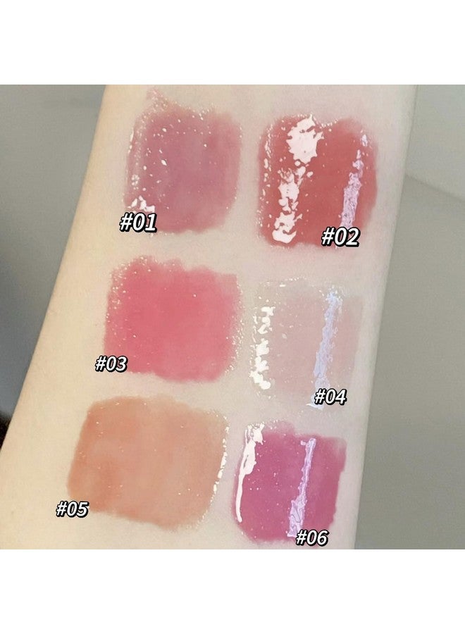 6 Colors Cute Jelly Lipstick Set Shine Hydrating Lip Gloss Moisturizing Tinted Lip Balm Smooth Nourishing Lip Care Lip Tint With Gift Box