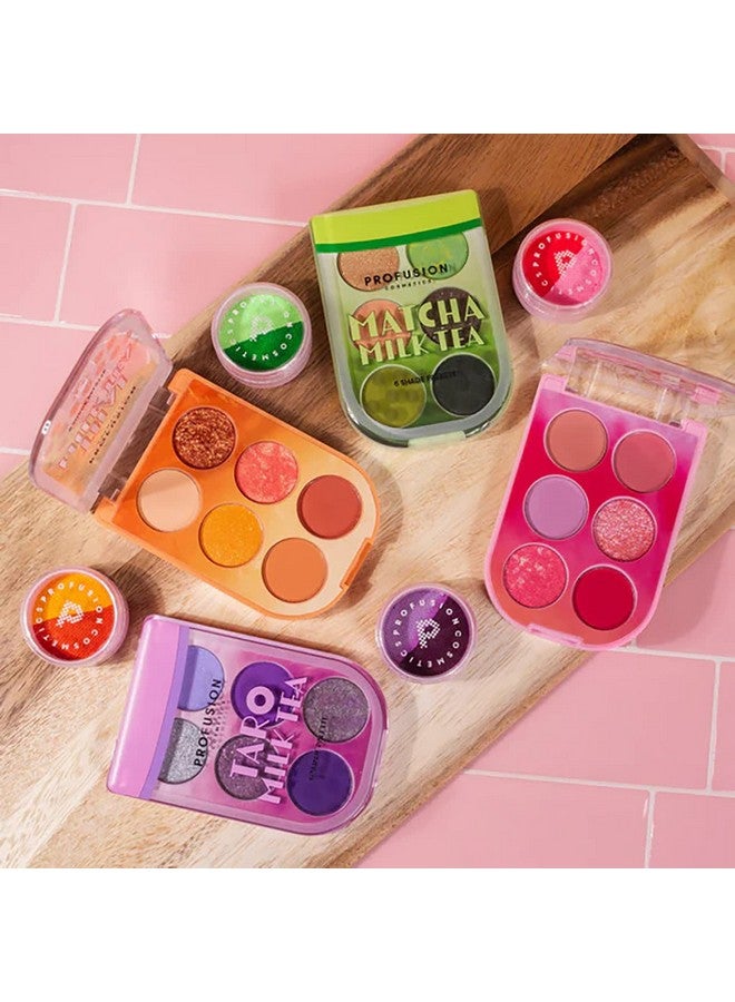 Milk Tea 6 Shade Palette Boba Tea Collection Features A Lineup Of Brewteaful Matte Shimmer And Metallic Shades (Taro)