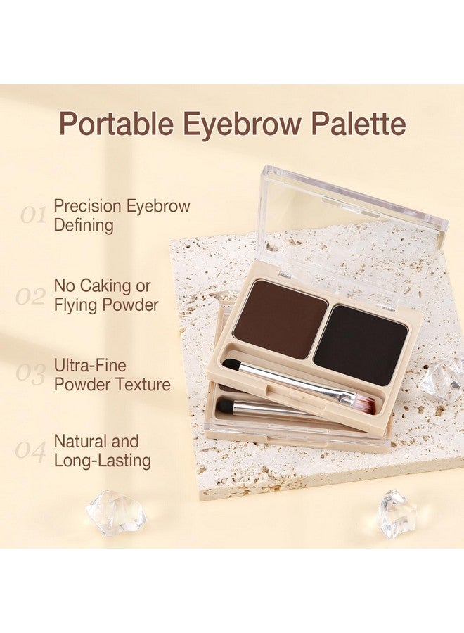 2Color Eyebrow Palette Brow Powder Makeup For Sculpting And Defining Brow Eye Contour Kit With Brush Applicator