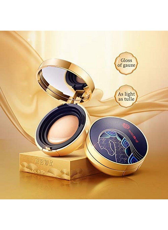 [Palace Identity Air Cushion Bb Cream Moisturizing Foundation Waterproof Concealer Long Lasting Brighten Makeup Natural Cover (C01Pottery White)