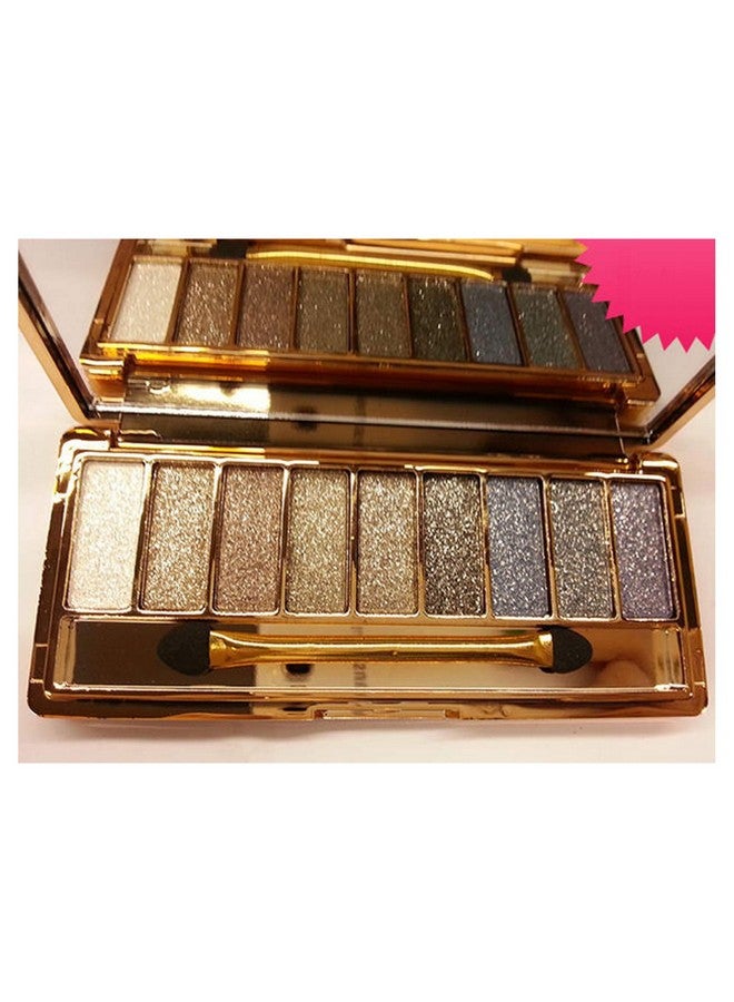 9 Colors Glitter Eyeshadow Eye Shadow Palette & Makeup Cosmetic Brush Set New (05)