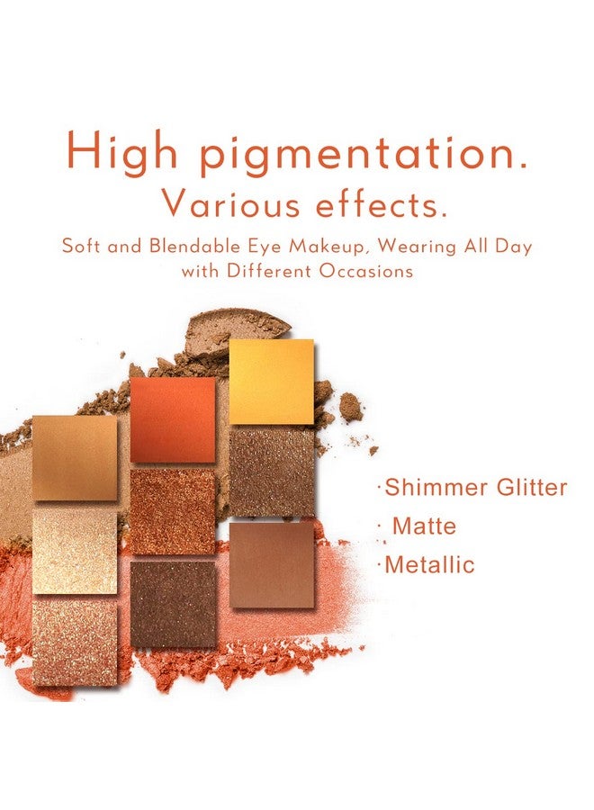 Eyeshadow Palettes 9 Blendable Shades Smooth Long Lasting Eyeshadow Matte And Glitter Eye Makeup Highly Pigmented Makeup Palettes C09 Sunset