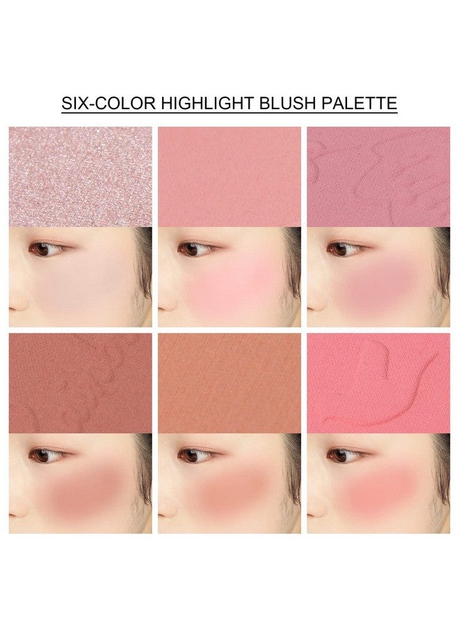 6 Colors Blush Palette Matte Blush Powder Bright Shimmer Face Cheek Contour And Highlight Blush Palette Professional Facial Makeup Blush