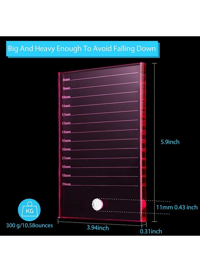 Eyelash Crystal Pallet Eyelash Extension Pallet Bigger Size Glass Pallet Lashes False Lash Tray Strip Adhesive Glue Holder For Eyelash Extensions (Pink5.9 X 3.94 X 0.31 Inch)