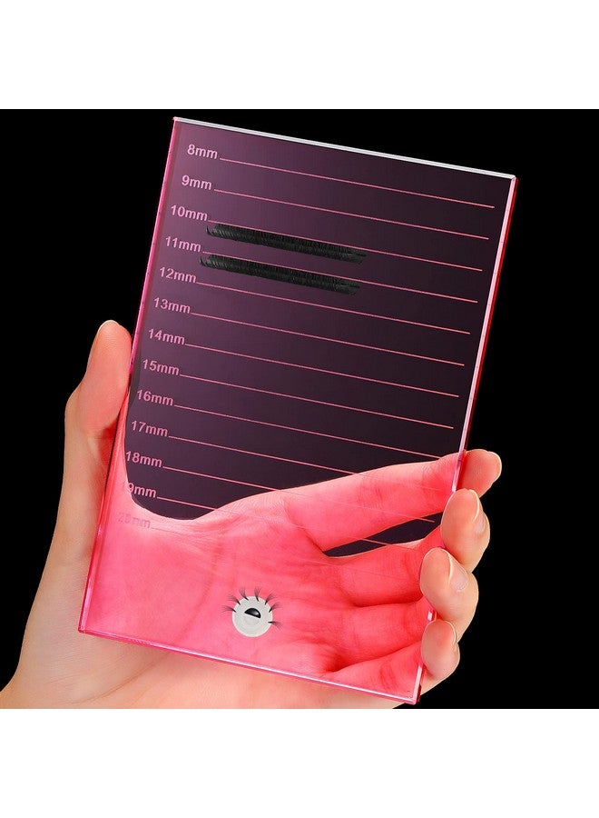 Eyelash Crystal Pallet Eyelash Extension Pallet Bigger Size Glass Pallet Lashes False Lash Tray Strip Adhesive Glue Holder For Eyelash Extensions (Pink5.9 X 3.94 X 0.31 Inch)