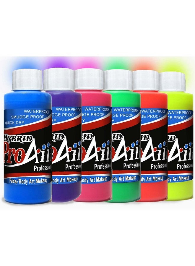 Face Painting Makeup Proaiir Water Resistant Makeup Set Of 6 Uv/Fluorescents 2.1 Oz (60Ml)