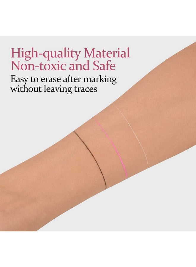 Eyebrow Mapping String 3 Pack Preinked 10M(32Ft) Microblading String For Brow Marking 3 Colors Black White Pink Measuring String For Eyebrow Makeup