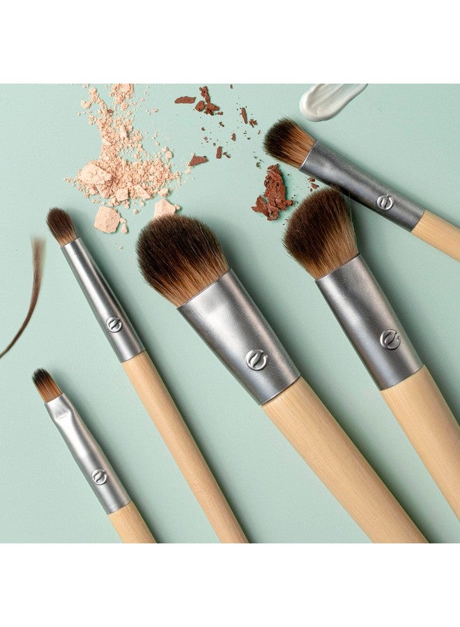 Daily Defined Eye Brush Kit Makeup Brushes For Liquid Powder & Cream Eyeshadow & Eyeliner Application Ecofriendly Eye Brushes Synthetic Hair Cruelty Free 5 Piece Set