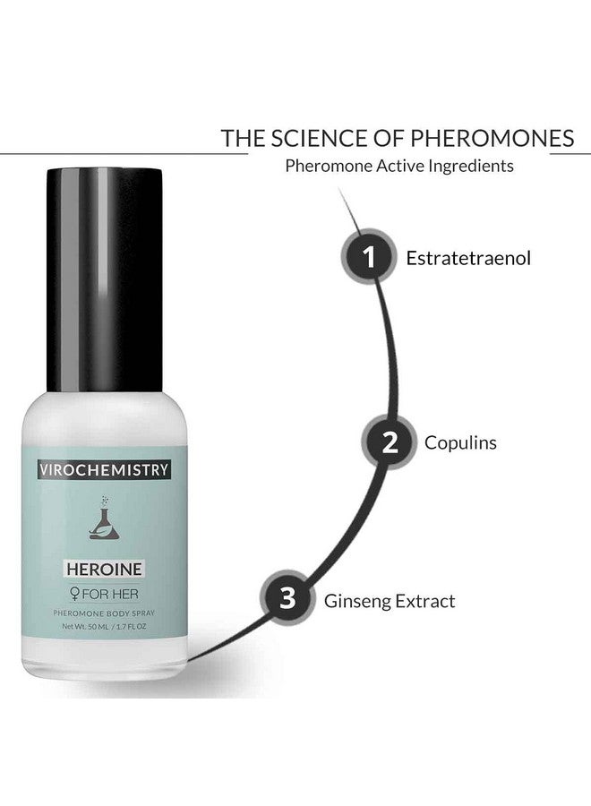 Pheromones For Women (Heroine) Body Spray Elegant Ultra Strength Organic Human Pheromones Fragrance Body Spray 50Ml [Human Grade Pheromones To Attract Men]