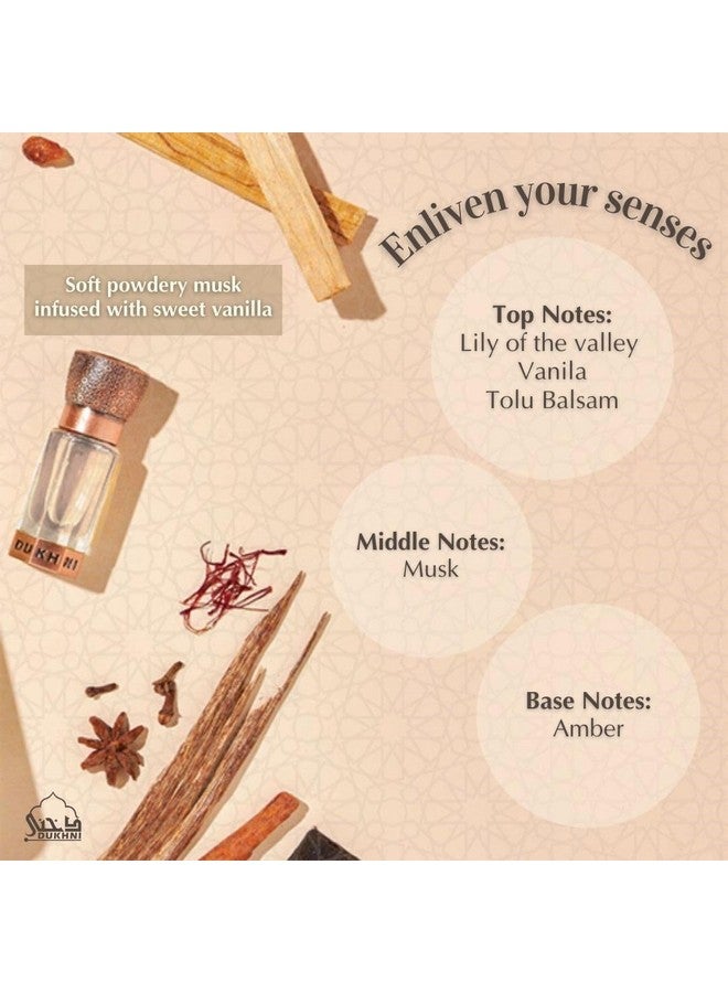 Misk Rijali Attar | Soft Silky White Musk | Authentic Arabic Fragrance Oil | 100% Pure Alcoholfree Halal | 1 Bottle X 6Ml
