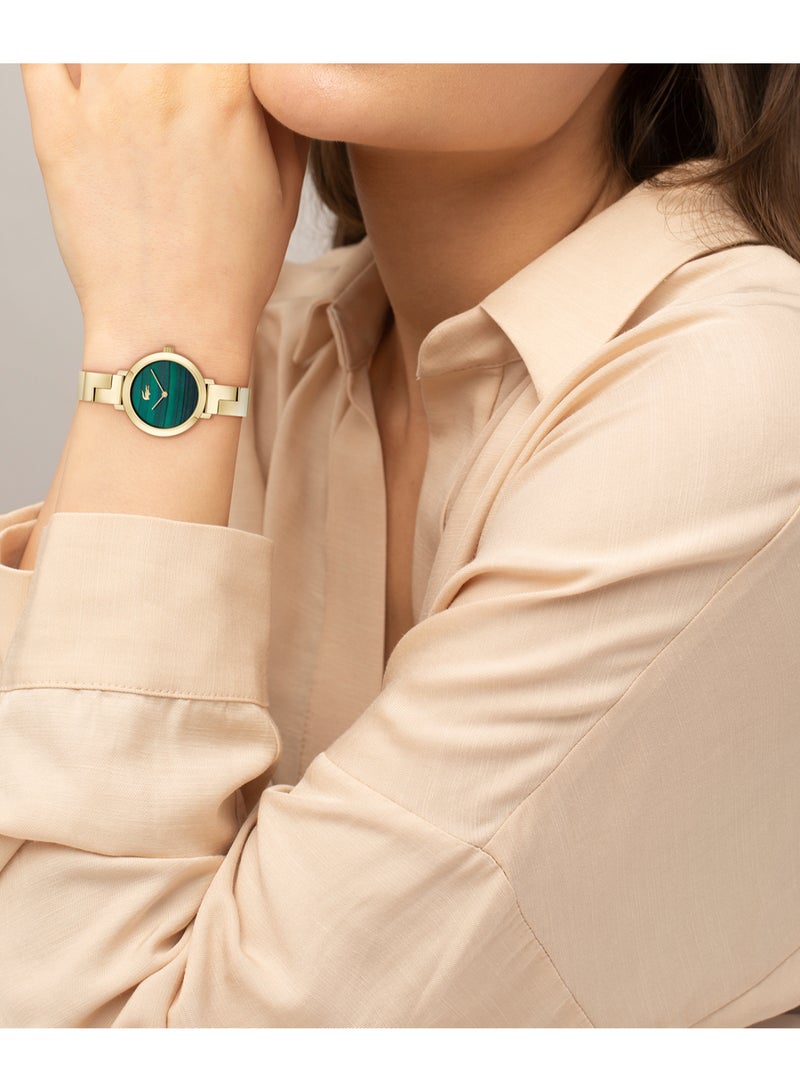 Round Analog Women's Green Case Watch - 2001377