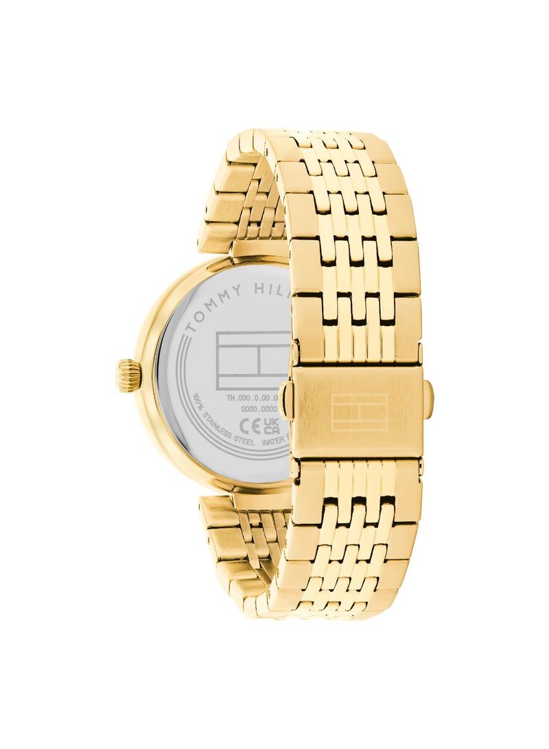 Round Analog Women's Thin Gold Case Watch - 1782697