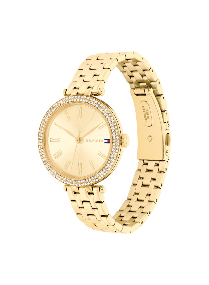 Round Analog Women's Champagne Case Watch - 1782718