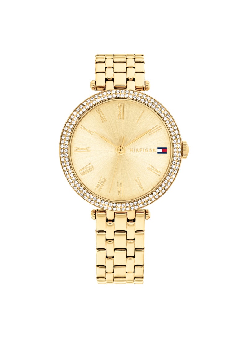 Round Analog Women's Champagne Case Watch - 1782718