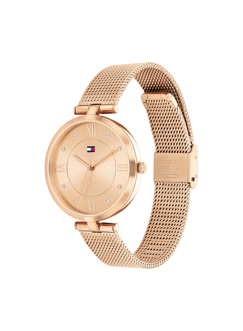 Round Analog Women's Rose Gold Case Watch - 1782712