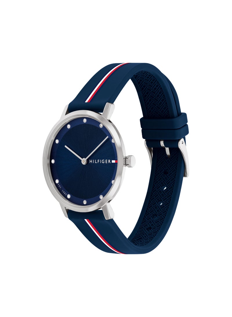 Round Analog Women's Navy Case Watch - 1782736