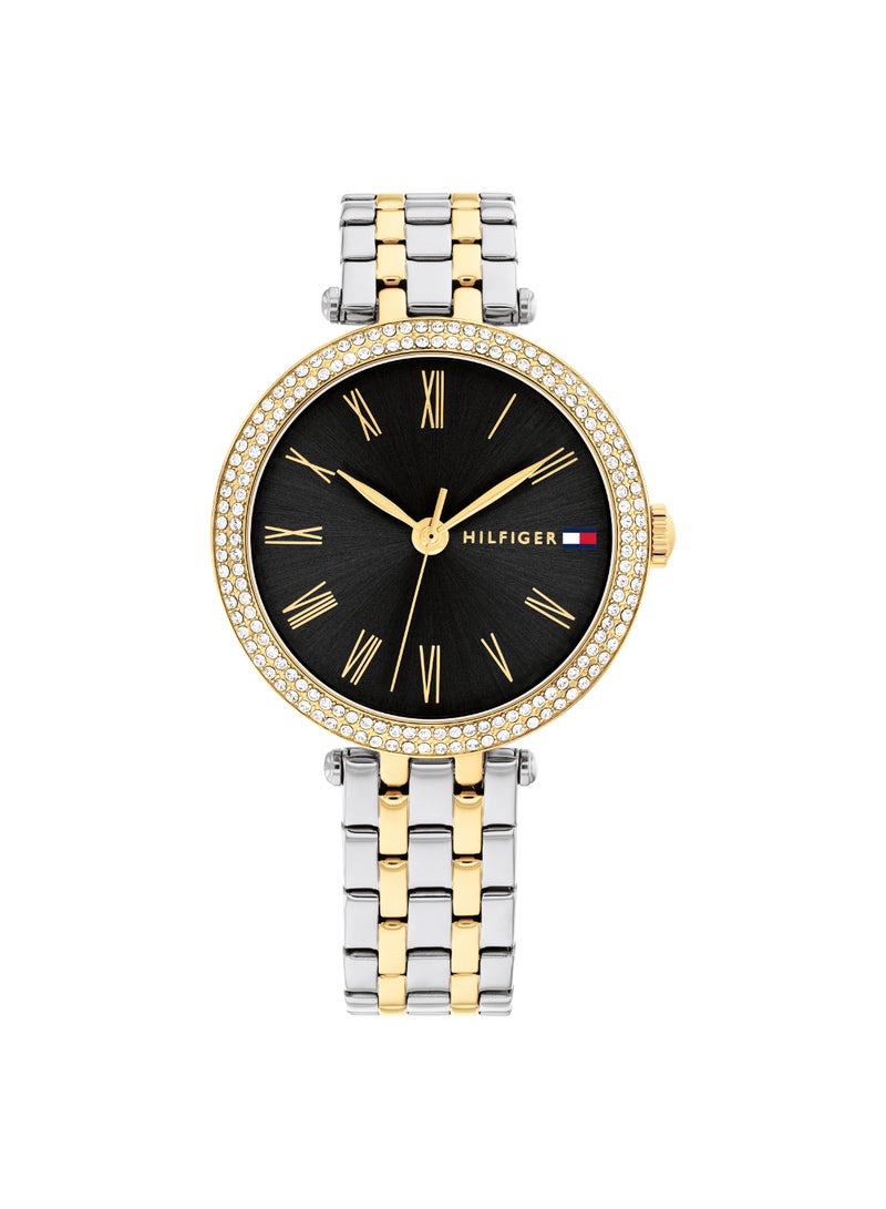 Round Analog Women's Black Case Watch - 1782720