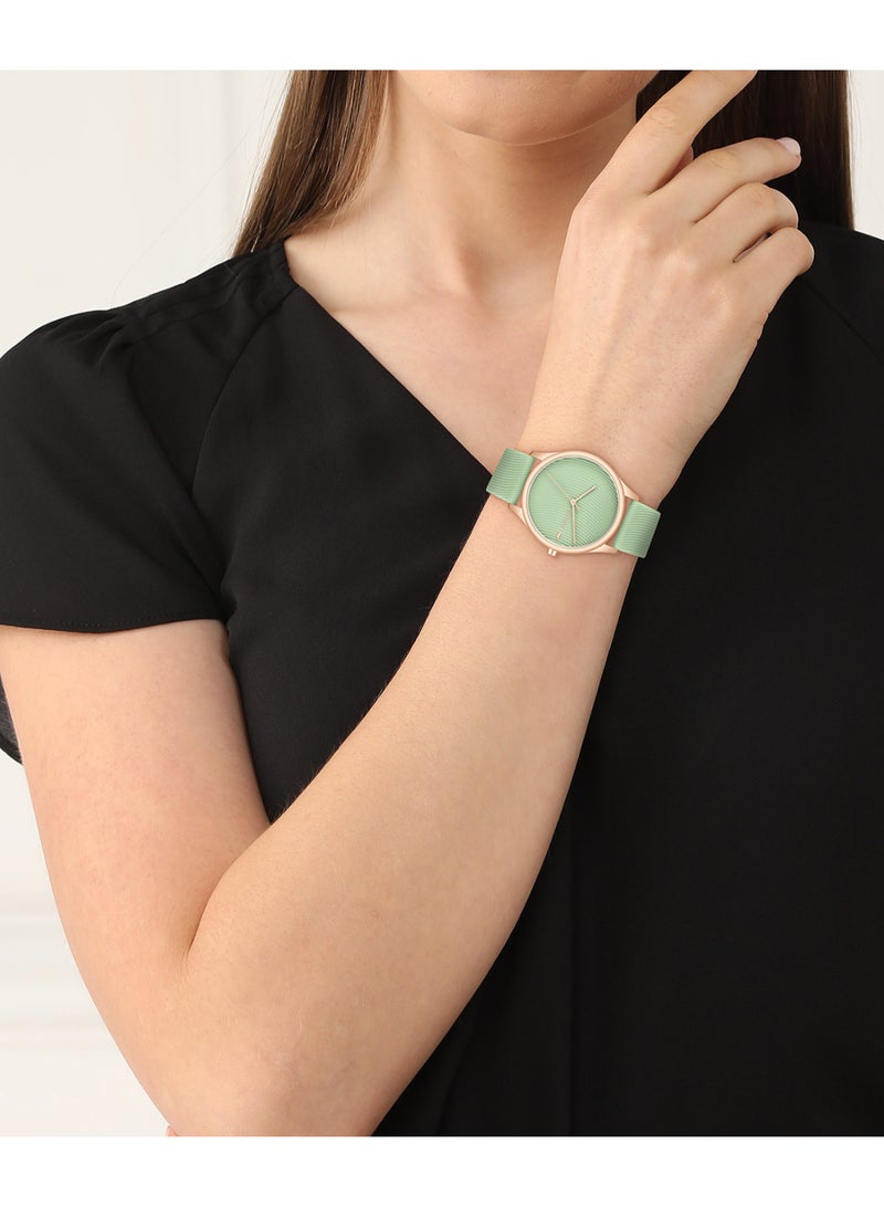 Round Analog Women's Green Case Watch - 2001354